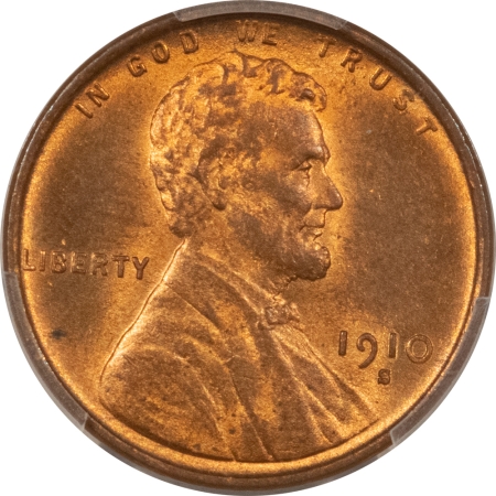Lincoln Cents (Wheat) 1910-S LINCOLN CENT – PCGS MS-64 RB, PREMIUM QUALITY, LOTS OF RED!