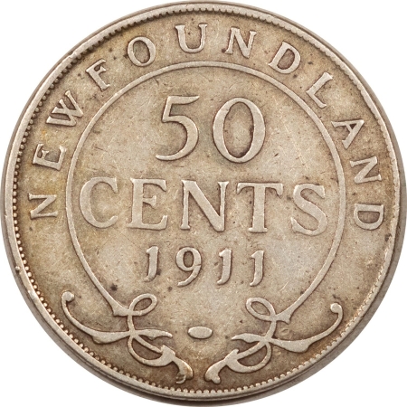 New Store Items 1911 NEWFOUNDLAND (CANADA) SILVER 50C – KM-12, PLEASING CIRCULATED EXAMPLE!