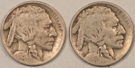 Buffalo Nickels 1913 TY I BUFFALO NICKELS, LOT OF 2 – PLEASING CIRCULATED EXAMPLES!