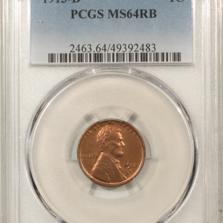 Lincoln Cents (Wheat) 1913-D LINCOLN CENT – PCGS MS-64 RB, LOOKS GEM & PREMIUM QUALITY!