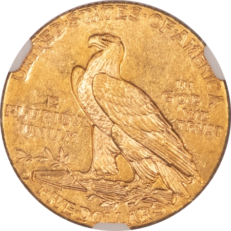 $5 1914-D $5 INDIAN GOLD – NGC MS-61, TOUGH DATE, LUSTROUS!