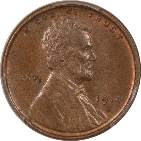 Lincoln Cents (Wheat) 1914-S LINCOLN CENT – PCGS MS-63 BN, TOUGH DATE & PREMIUM QUALITY!