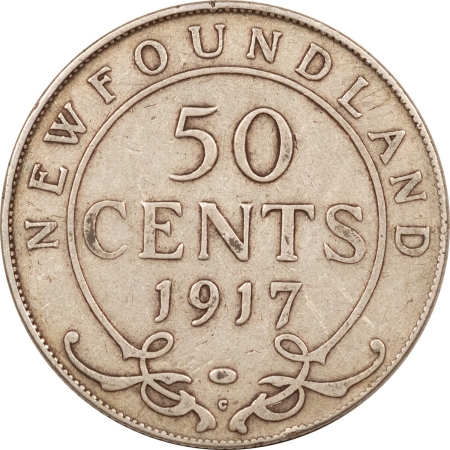 New Store Items 1917-C NEWFOUNDLAND (CANADA) SILVER 50C – KM-12, PLEASING CIRCULATED EXAMPLE!