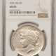 New Certified Coins 1921 PEACE DOLLAR – HIGH RELIEF NGC AU-58, WHITE