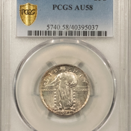 New Certified Coins 1921 STANDING LIBERTY QUARTER – PCGS AU-58, FRESH ORIGINAL LUSTER, KEY-DATE!