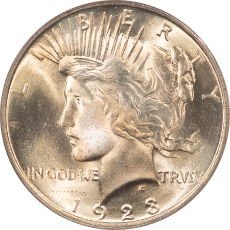 New Certified Coins 1923 PEACE DOLLAR – PCGS MS-65, OLD GREEN HOLDER, PREMIUM QUALITY!