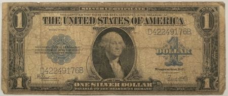 Large Silver Certificates 1923 $1 SILVER CERTIFICATE, FR-237, G/VG, A FILLER NOTE