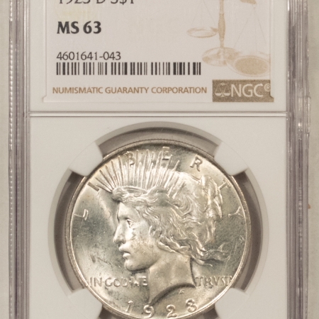 New Store Items 1923-D PEACE DOLLAR – NGC MS-63, CHOICE!