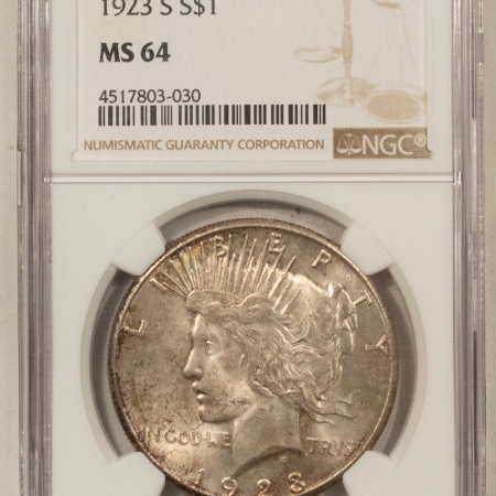 New Store Items 1923-S PEACE DOLLAR – NGC MS-64, FRESH AND ATTRACTIVE!