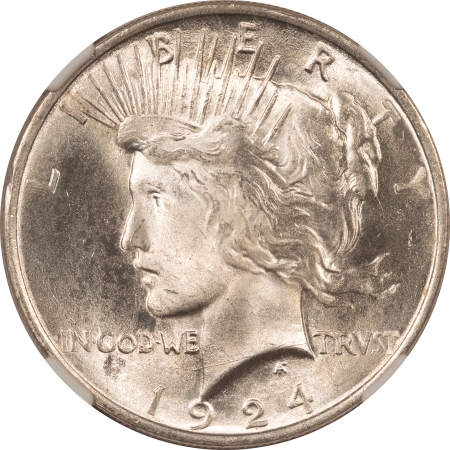 New Certified Coins 1924 PEACE DOLLAR – NGC MS-65, BLAST WHITE GEM!
