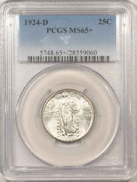 New Certified Coins 1924-D STANDING LIBERTY QUARTER – PCGS MS-65+ BLAST WHITE GEM, PQ!