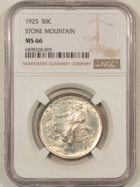 New Certified Coins 1925 STONE MOUNTAIN COMMEMORATIVE HALF DOLLAR NGC MS-66, FRESH FLASHY GREAT SKIN