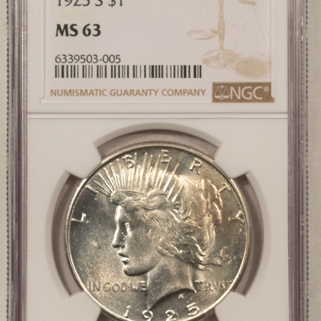 New Store Items 1925-S PEACE DOLLAR – NGC MS-63, BLAZING LUSTER!