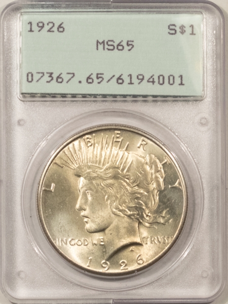 New Certified Coins 1926 PEACE DOLLAR – PCGS MS-65, RATTLER & PREMIUM QUALITY!