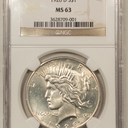 New Store Items 1926-D PEACE DOLLAR – NGC MS-63, WHITE AND CHOICE!