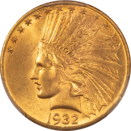 $10 1932 $10 INDIAN GOLD EAGLE – PCGS MS-64, FRESH, PREMIUM QUALITY! CAC APPROVED!