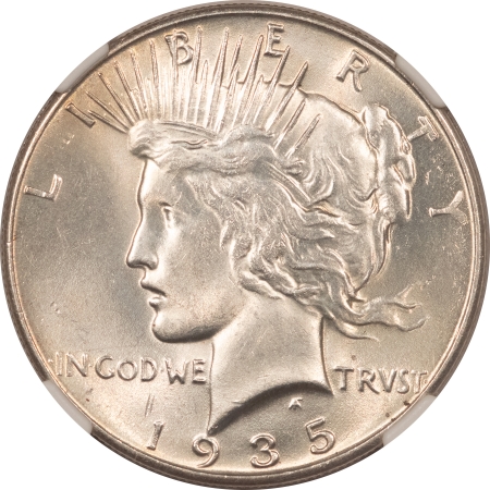 New Certified Coins 1935 PEACE DOLLAR – NGC MS-62, ORIGINAL WHITE!