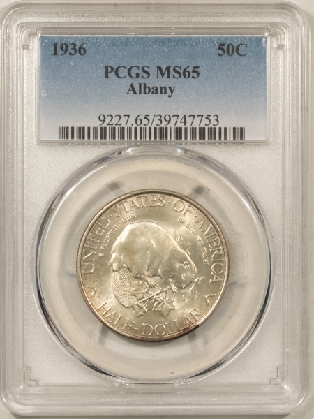 New Certified Coins 1936 ALBANY COMMEMORATIVE HALF DOLLAR – PCGS MS-65, FRESH WHITE GEM!