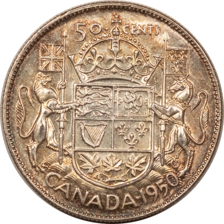 World Certified Coins 1950 CANADA SILVER HALF DOLLAR, KM-45 – HIGH GRADE EXAMPLE!