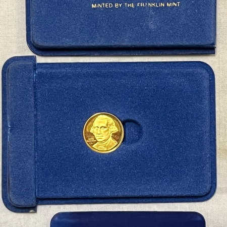 Exonumia 1975 FRANKLIN MINT 24KT GOLD PROOF G. WASHINGTON PRESIDENTIAL MEDAL .155 OZ AGW