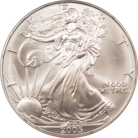 American Silver Eagles 2005 $1 AMERICAN SILVER EAGLE, 1 OZ – ICG MS-70