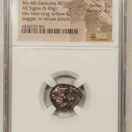 New Store Items 5TH-4TH CENT. BC ACHAEMENID EMPIRE AR SIGLOS 5.49G NGC VF 3/5 STRIKE 4/5 SURFACE