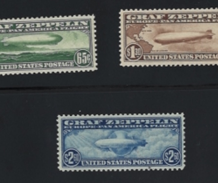 New Store Items GRAF ZEPPELIN SET C-13 TO C-15, 65c-$2.60; MOG-HINGED; VF CENTER-SATURATED COLOR