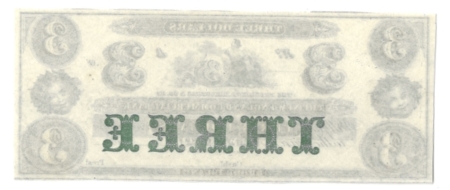 New Store Items 1860s REMAINDER NOTE (RHODE ISLAND) $3 NEW ENGLAND COMMERCIAL BANK, CHOICE CU!