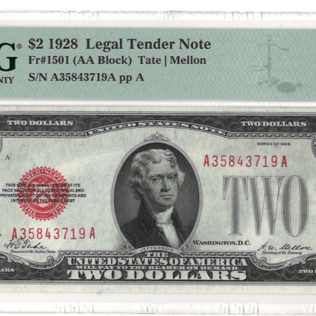 New Store Items 1928 $2 LEGAL TENDER (U.S. NOTE), FR-150, PMG CHOICE UNCIRCULATED-64 EPQ!