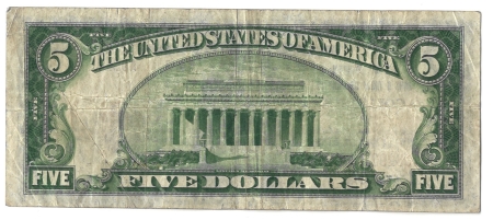 New Store Items 1929 $5 TY 2 NATIONAL BANK NOTE, CITY NATIONAL BANK OF COLUMBUS, OHIO, FINE/VF