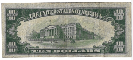 Small Federal Reserve Notes 1934-A $10 FEDERAL RESERVE NOTE, NEW YORK, STAR, FR-2006B*, ORIGINAL FINE/VF