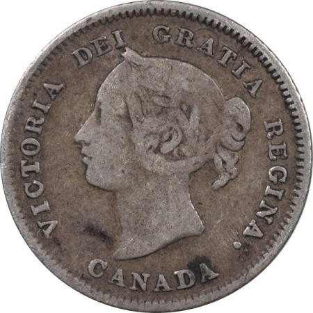 New Store Items 1880-H CANADA 5 CENTS – KM #2, CIRCULATED EXAMPLE