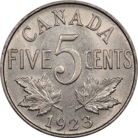 New Store Items 1923 5 CENT CANADA KM-29 – HIGH GRADE NEARLY UNCIRC LOOKS CHOICE!