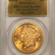 $20 1872-S TYPE 2 $20 LIBERTY GOLD DOUBLE EAGLE – PCGS MS-60, VERY TOUGH DATE!