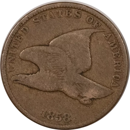 New Store Items 1858 FLYING EAGLE CENT, SMALL LETTERS – PLEASING CIRCULATED EXAMPLE!
