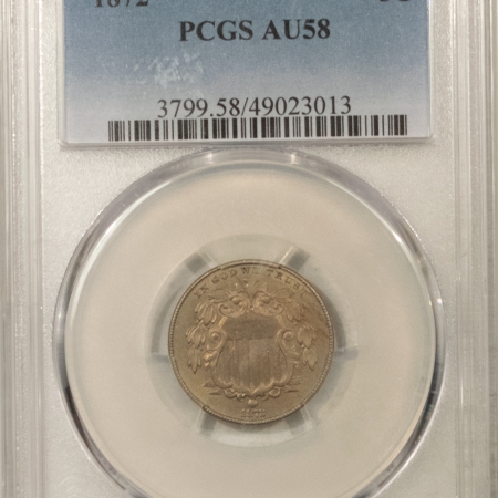 New Certified Coins 1872 SHIELD NICKEL – PCGS AU-58