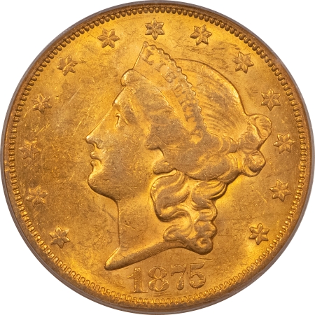 $20 1875-CC $20 LIBERTY GOLD DOUBLE EAGLE – PCGS AU-58 LUSTROUS & PRETTY CARSON CITY