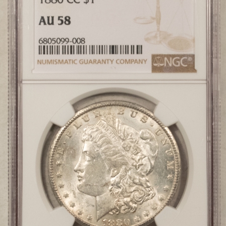 Morgan Dollars 1880-CC MORGAN DOLLAR – NGC AU-58, CARSON CITY!