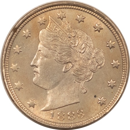 U.S. Uncertified Coins 1883 NO CENTS LIBERTY NICKEL – UNCIRCULATED, GEM QUALITY W/ REVERSE TONING SPOTS