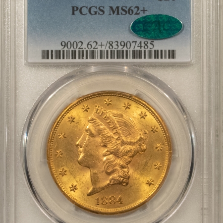 New Store Items 1884-S $20 LIBERTY GOLD DBL EAGLE – PCGS MS-62+, LOOKS MS-63, PQ+, CAC APPROVED!