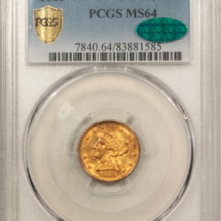 New Store Items 1888 $2.50 LIBERTY GOLD QUARTER EAGLE PCGS MS-64 BOOMING LUSTER, PQ! TOUGH DATE!