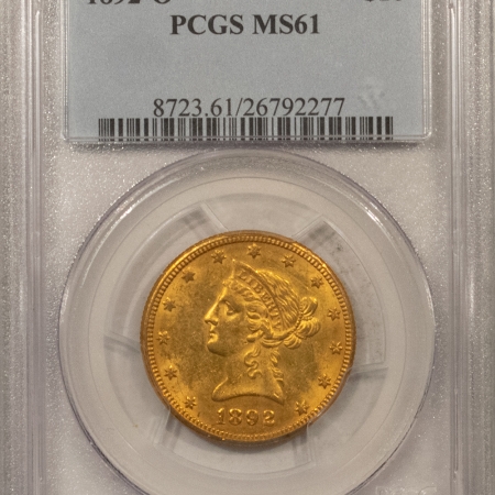 New Store Items 1892-O $10 LIBERTY GOLD EAGLE – PCGS MS-61 LUSTROUS & ORIGINAL!