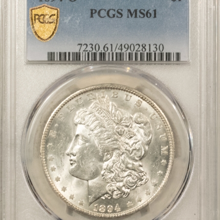 Morgan Dollars 1894-O MORGAN DOLLAR – PCGS MS-61, BLAST WHITE! TOUGH THIS NICE!
