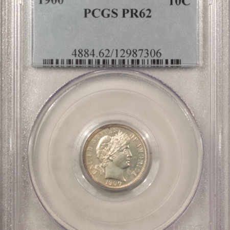 New Store Items 1900 PROOF BARBER DIME – PCGS PR-62, WHITE! LOOKS CHOICE!