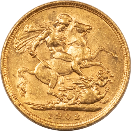 Bullion 1902-S AUSTRALIA GOLD SOVEREIGN SYDNEY MINT, KM-15 – HIGH GRADE EXAMPLE! NICE!