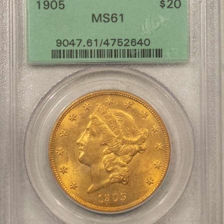New Store Items 1905 $20 LIBERTY GOLD DOUBLE EAGLE – PCGS MS-61 OGH & REALLY PQ! 58,910 MINTAGE!