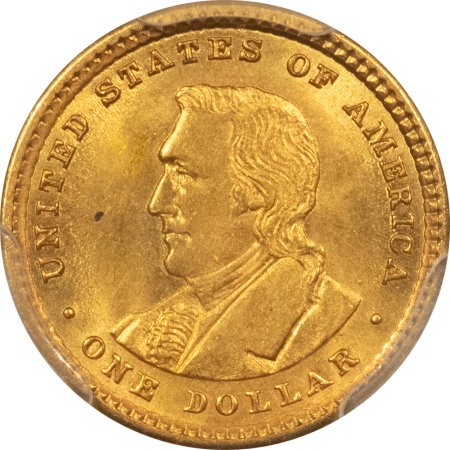 Gold 1905 $1 LEWIS & CLARK GOLD COMMEMORATIVE DOLLAR – PCGS MS-64, $4000 IN MS-65!
