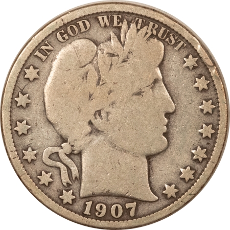 New Store Items 1907-O BARBER HALF DOLLAR – PLEASING CIRCULATED EXAMPLE WITH EDGE DAMAGE!