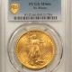 $20 1909-D $20 ST GAUDENS GOLD DOUBLE EAGLE – PCGS MS-63 OGH, FRESH PQ 52500 MINTAGE