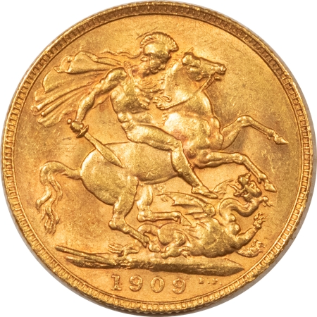 Bullion 1909-P AUSTRALIA GOLD SOVEREIGN PERTH MINT, KM-15 – HIGH GRADE EXAMPLE! ORIGINAL